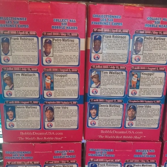 6 Vintage Limited Edition Montreal Expos Bobbleheads Numbered Stadium Give-A-Way - Picture 9 of 12